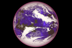 Ozone layer around the Earth planet.