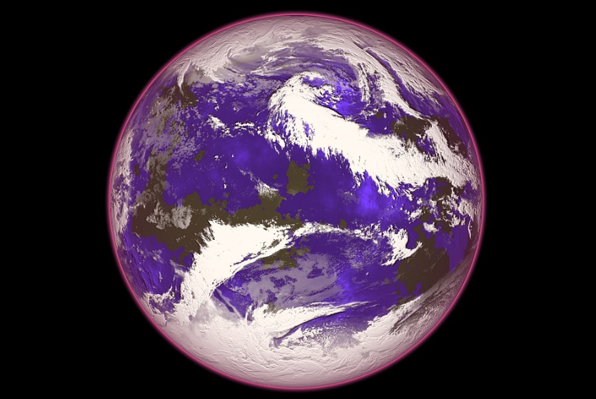 Ozone layer around the Earth planet.
